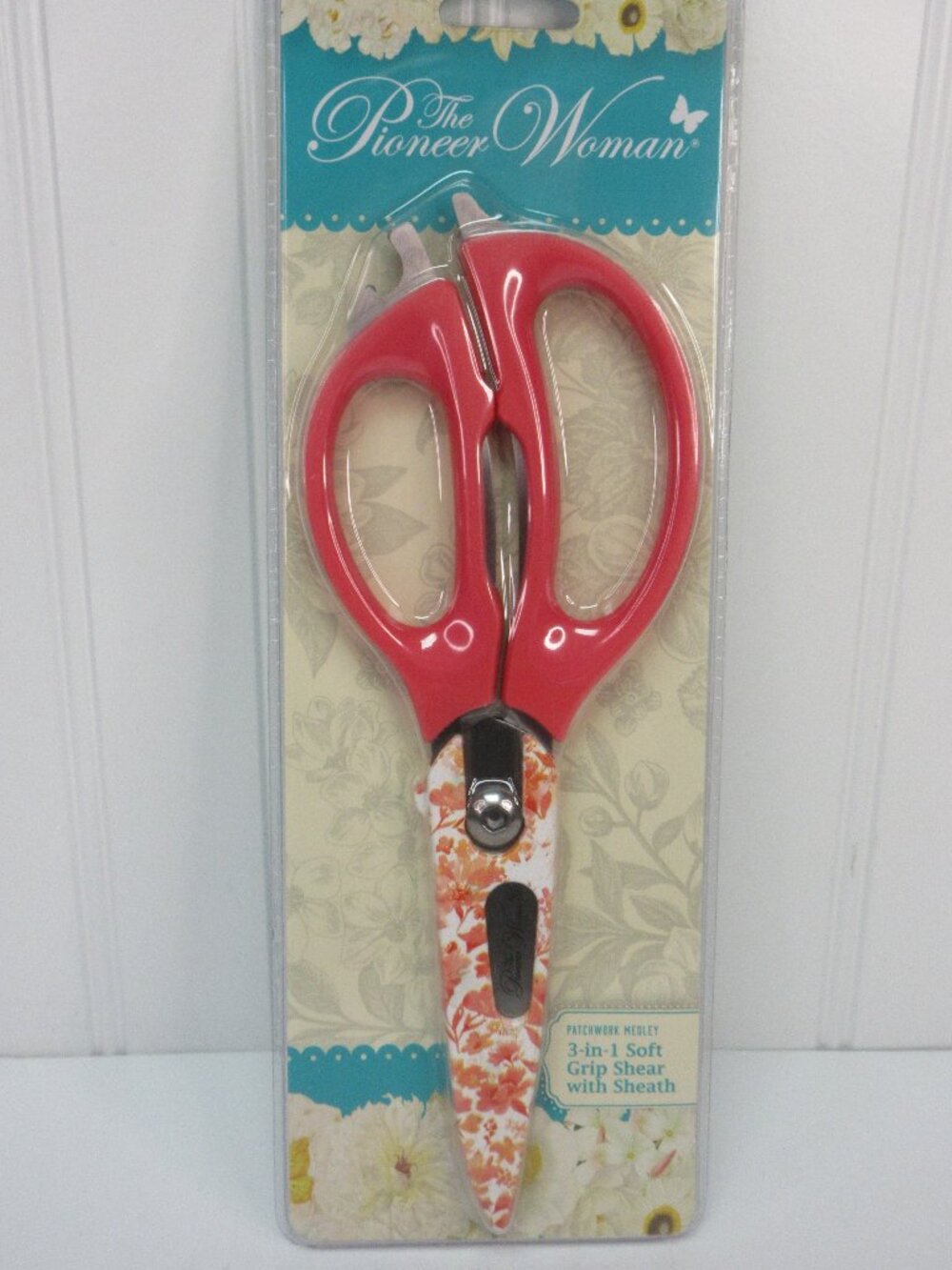 Pioneer Woman Patchwork Medley Floral Kitchen Shear Scissors New
